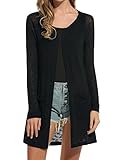 Zeagoo Women's Casual Open Front Long Sleeve Lightweight Flyaway Pocket Cardigan