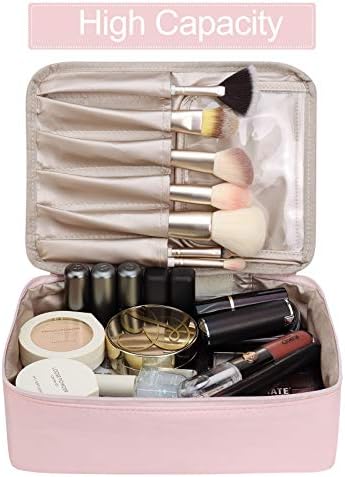 Pocmimut Makeup Bag Cosmetic Bag for Women Cosmetic Travel Makeup Bag Large Travel Toiletry Bag for Girls Make Up Bag Brush Bags Reusable Toiletry Bag(Pink) 2 Pocmimut Makeup Bag Cosmetic Bag for Women Cosmetic Travel Makeup Bag Large Travel Toiletry Bag for Girls Make Up Bag Brush Bags Reusable Toiletry Bag(Pink)