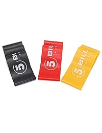 5BILLION - Juego de bandas de resistencia para ejercicios, 12.0 x 3.0 in, bandas de trabilla de fitness para glúteos de tobillo, brazos, piernas, entrenamiento de botones, entrenamiento de resistencia, yoga, terapia física con bolsa de transporte