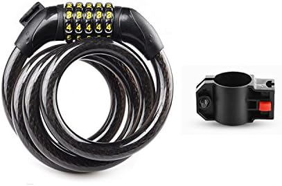 Bike Lock Cable -Senfhome Chain Lock with 5-Digit Resettable Number,Bike Cable Basic Self Coiling Resettable Combination Cable Bike Locks with Complimentary Mounting Bracket,4 Feet× 1/2Inch.