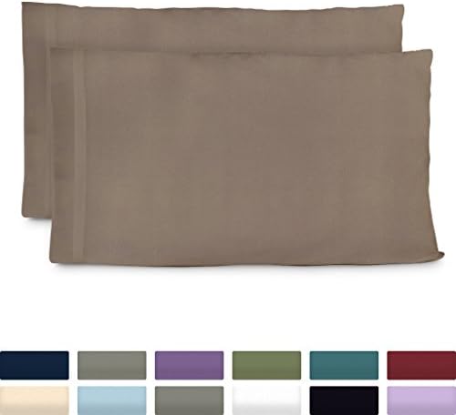 Cosy House Collection Premium Rayon Derived from Bamboo Pillowcase Set of 2 - Ultra Soft, Cooling & Breathable Bedding (Standard/Queen, Taupe)