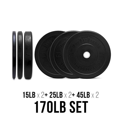 New 170 Lbs OFW Bumper Rubber Plates Olympic Weight Plates Crossfit Training Fitness Gym Exercise Onefitwonder - Pair of 15 / 25 / 45 Lbs - Amazing Deal