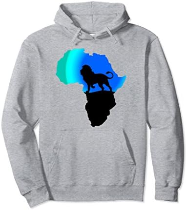 Unisex Africa Hoodie Lion Map Dad South Animals Big Five Safari Small Heather Grey