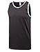 JC DISTRO Hipster Hip Hop Basic Ringer Solid Black Jersey Tank Top Small