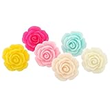 Yaruie Pack of 12 Pairs (2boxes) Rose Ear Stud Earrings Bulk Multicolor