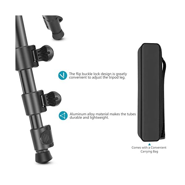 Neewer 2-in-1 Aluminiumlegierungskamera Dreibein Stativ Einbeinstativ 168cm mit 1/4 Zoll Kugelkopf und 1/4 Zoll QR… – Bild 7