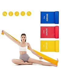 Skywoo Exercise Band Set, Long Latex Elastic Bands Wide Fitness Resistance Bands for Pilates, Gym, Physical Therapy, Yoga, Strength Training