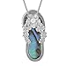 Sterling Silver Abalone Shell Slipper Flip Flop Pendant Necklace, 16+2