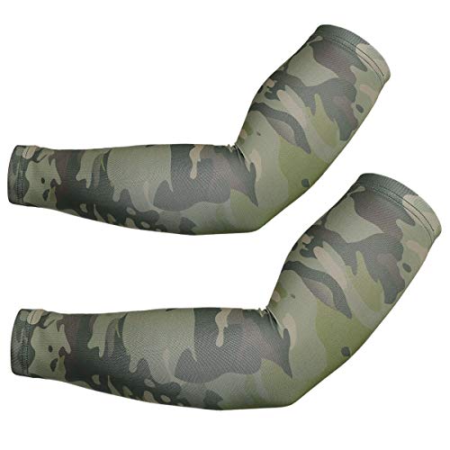 JIUSY 1 Paris - Camouflage Elastic Sports Arm Sleeves Cool Sun Block UV Protection Tattoo Cover Arm Warmer for Cycling Motorcycle Bicycle Baseball Basketball Size Medium S-CamoXT-11