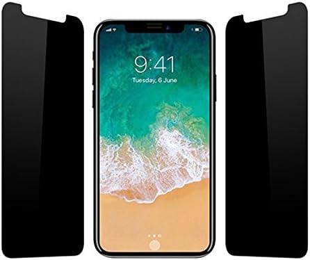 Yordean iPhone X Privacy Screen Protector, iPhone 10 2.5D 9H 2-way Anti-Spy Tempered Glass Screen Protector.