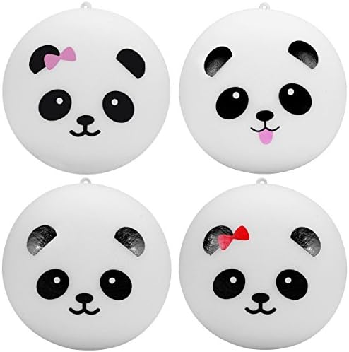 Super Cute Soft Chubby Panda Bread Bun Squishy Toys Cell Phone Charms Fidget Toy(4PCS 1.6inch)