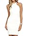 Lyrur Women's Formal Halter Neck Lace Key Hole Bodycon Party Dress (US4, 6036-white)