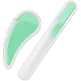 Bona Fide Beauty Ergo Czech Glass Nail File for, 2pc Set, Jade Color | Bohemian etched glass files for natural nails, reusable manicure tool, comfort grip nail file