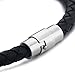 Jstyle Stainless Steel 6mm Mens Womens Braided Bangle Leather Bracelet Rope Magnetic-Clasp 8.5 Inch B