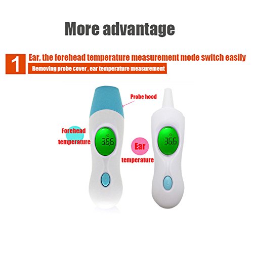 Digital Forehead and Ear Thermometer, Infrared Mini Temporal Infant Thermometers for Fever Infant Kids Child Adult Patient(Purple) - Thumbnail 4
