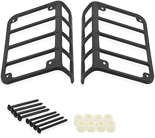 Matte Black Rear Euro Tail Light Guard Cover Protector For 2007-2016 Jeep Wrangler - Pair (6275350272412)