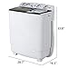 KUPPET Portable Compact Mini Washing Machine,Twin Tub 26.4 lbs Capacity,Washer(17.6lbs)&Spiner(8.8lbs),Built-in Drain Pump,Semi-Automatic，For Dorms, Camping, Apartments, RV’s, and more(White&Bule)