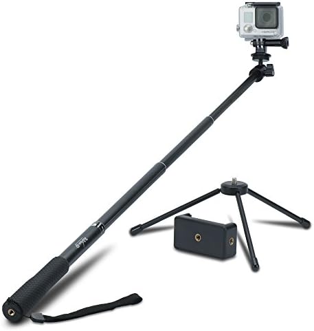 Review XP Selfie Stick Extendable Monopod with Universal Tripod Stand for GoPro Hero 5/4/3+/3/2/1/Session Cameras, Xiaomi, Yi, and Other Action Cameras Compact Cameras and Cell Phones