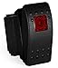 Contura II Carling Rocker Switch - Illuminated Red - V1D1, SPST, 3 terminals, Sealed, Waterproof, dusproof (Red)