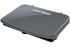 George Foreman 9-Serving Classic Plate Electric Indoor Grill and Panini Press, Gray, GRS120GT
