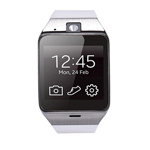 NoliaÂ® Aplus GV18 Bluetooth Smart Watch phone GSM NFC Camera Waterproof wristwatch for Andriod Samsung,HTC,Sony,LG,HuaWei,ZTE,OPPO(White)