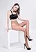 HONENNA Sheer Reinforced Crotch Control Top Pantyhose Tights With Back Seam (Large, Nude)
