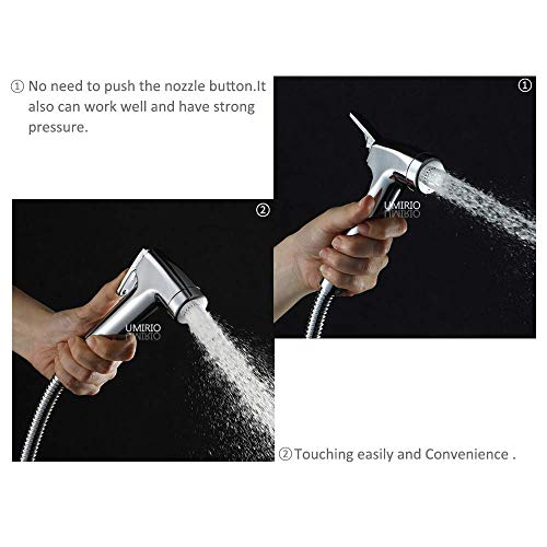 UMIRIO Cloth Diaper Sprayer Set Dual Function Toilet Handheld Bidet Sprayer Kit Shattaf Toilet Bidet Set with stainless steel Hose Basket Holder Bathroom Hand Shower Water Spray for Personal Hygiene