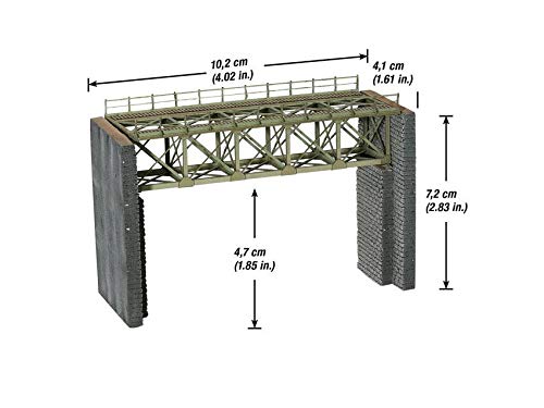 N Scale Steel Truss Bridge w/Cut-Stone Abutments - Kit (Laser-Cut Card) -- 4