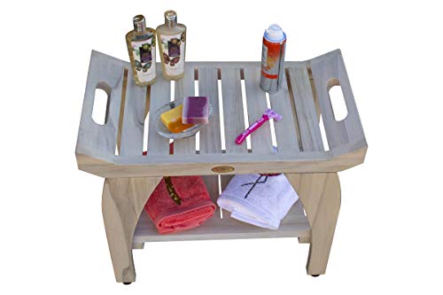 CoastalVogue Tranquility Shower Bench, 24", Driftwood - Thumbnail 7