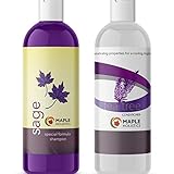 Sulfate Free Shampoo And Tea tree Oil Conditioner Set - Anti Dandruff Natural Sage Shampoo For Colored Hair 100% Pure For Healthy Hair Growth - Nourishing Natural Hair Care For Men & Women