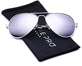 WearMe Pro - Classic Mirror Lenses Aviator Sunglasses w/Flex Hinges