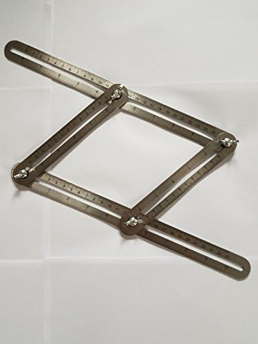 Stainless Steel Multi Angle Ruler Angleizer Template Tool w/ Drawstring Bag &amp; Instructions | Perfect for Builders, Handymen, Engineers, Crafters and DIYers