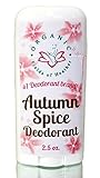 Organic Deodorant-Autumn Spice-Healthy All Natural Deodorant Detoxes with No Aluminum - Handcrafted in New Hampshire - Best Natural Women's Hypoallergenic Deodorant That Works