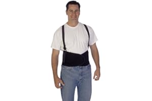 Liberty Glove & Safety 1908XL DuraWear Plain Back Support Belt with Attached Suspenders, X-Large, Black