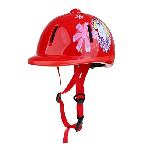 MonkeyJack Children Kids Adjustable Horse Riding Hat/Helmet Head Protective Gear - Snow Red