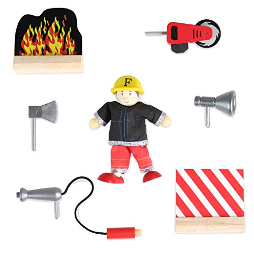 Le Toy Van Cars & Construction Collection Wooden Fire Engine Set Premium Wooden Toys for Kids Ages 3 Years & Up - Thumbnail 2