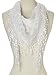 Cindy and Wendy Lightweight Triangle Floral Fashion Lace Fringe Scarf Wrap for Women (White)