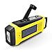 DaringSnail AM/FM NOAA Weather Emergency Solar Digital Crank Radio with 3W LED Flashlight, SOS Alarm & 2000MAh Power Bank（Yellow）
