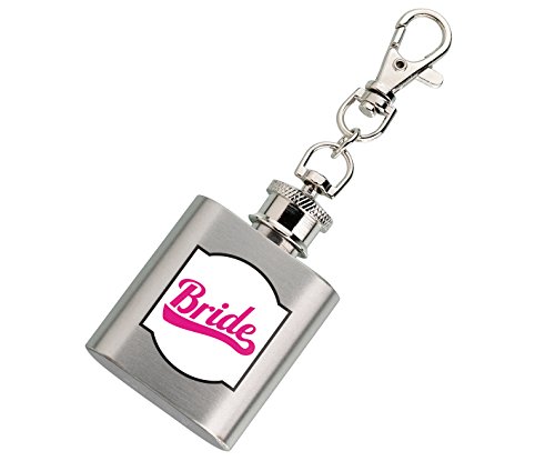 Lillian Rose Mini Flask Bride Wedding Favor, Silver, 2"