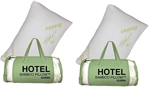 New 2 PACK Comfort Queen Hotel Bamboo Pillow Memory Foam Hypoallergenic Cool