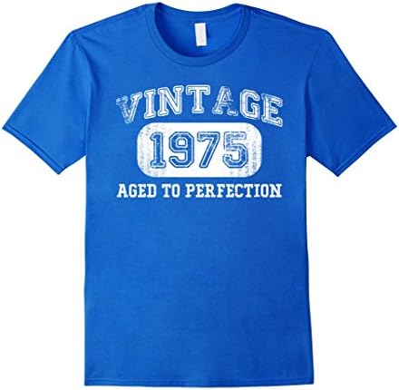 Men's Born in 1975 T-shirt 42th Birthday Gifts Vintage 42 yrs Year Large Royal Blue