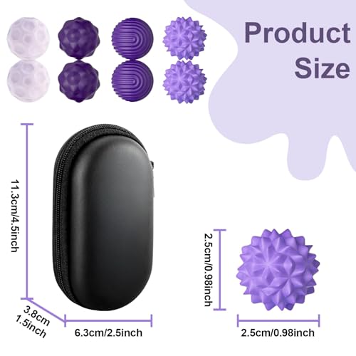 8 Pieces Magnetic Toys, Silicone Magnetic Balls, Ball Anti-Stress Sensory Toys, Silicone Sensory Toy, Anti-Stress and Anxiety Toy for Adults and Children (Green) (Purple)