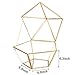 HOMEIDEAS Glod Geometric Terrarium Modern Clear Glass Pyramid Tabletop Box Succulent Plants Holder 4.3 x 4.3 x 8.3 Inches(Black) (Golden)