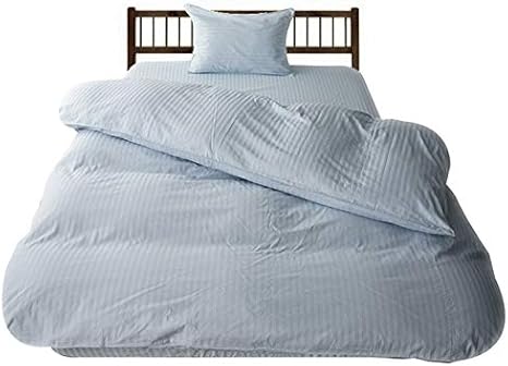 Amazon 掛け布団カバー シングル 日本製 綿100 サテンストライプ サテン 防ダニ 315本高密度生地 高級ホテル仕様 北欧 洗濯可 吸湿 掛けカバー おしゃれ ブルー Etoile エトワール 掛けふとんカバー オンライン通販
