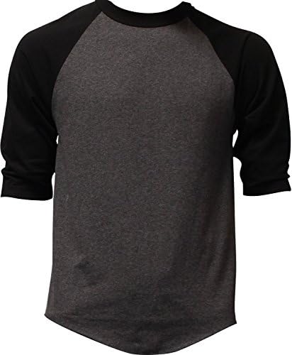 DealStock Casual Raglan Mens 3/4 Sleeve Tshirt Baseball Cotton Jersey S-3XL (17+ Colors)