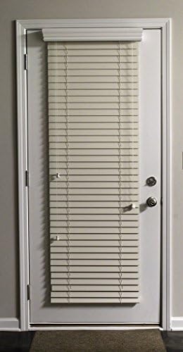Custom-Made, Faux Wood Horizontal Window Blinds for Doors, Alabaster (Cream/Ivory,) 2 Inch Slats, Outside Mount