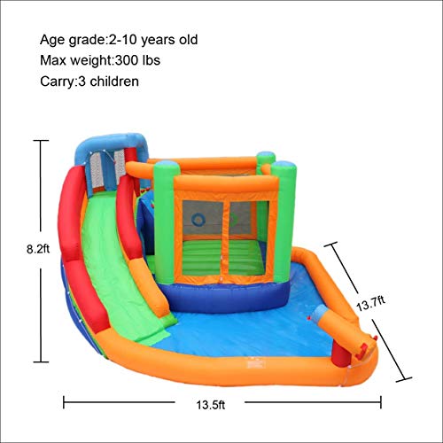 RETRO JUMP Inflatable Bounce Castle Waterpark Combo Kids Water Slide Jumper with Blower Moon Bounce for Party