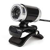 Cimkiz USB Webcam for Skype, Manual Focus Built-in MIC PC Camera Plug and Play for Computer Laptop MAC (Black & Silver)