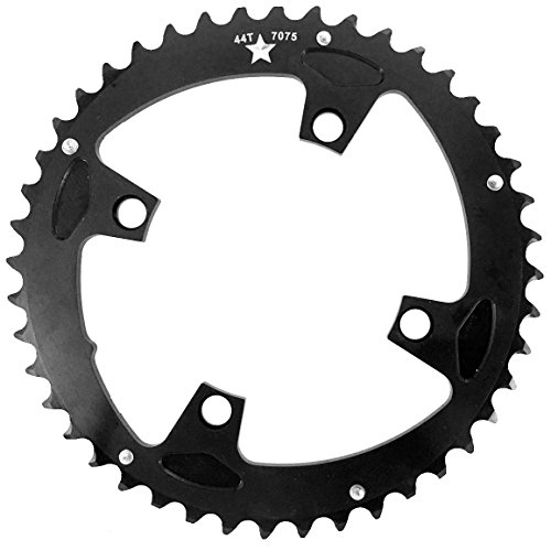 104mm BCD 4-Bolt SharkTooth Pro Mountain Chainring Made in USA (44 Tooth) - Thumbnail 7