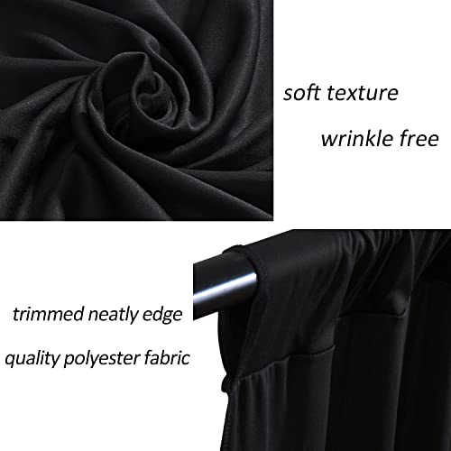 AK TRADING CO. 10 feet x 10 feet IFR Polyester Backdrop Drapes Curtains Panels with Rod Pockets - Wedding Ceremony Party Home Window Decorations - Black
